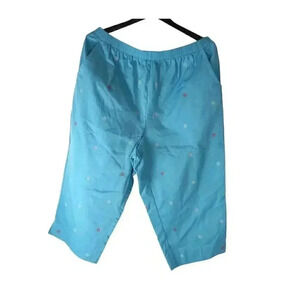 Breckenridge Womens Size 20 Blue Embroidered Elastic Waist Pull On Pants